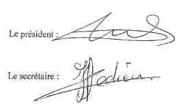 signature statuts